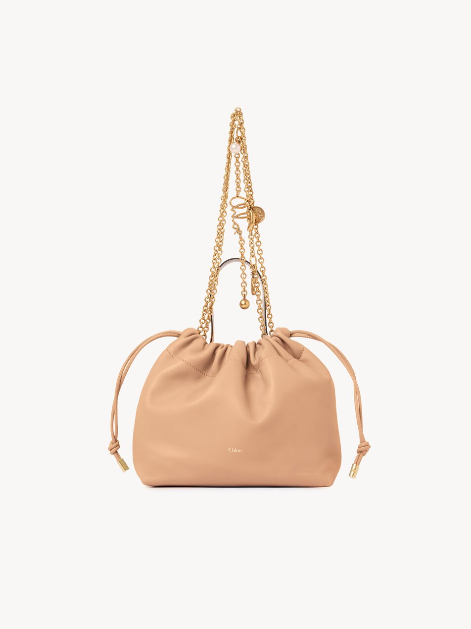 CHLOE Small Chloé Icons shoulder bag with chain in soft leather Light Tan by CHLOE