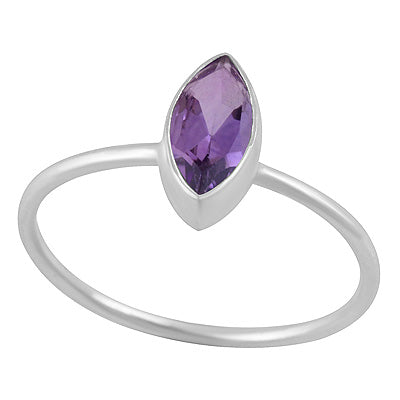 Alluring Gemstone Amethyst Marquise Shape 925 Sterling Solid Silver Ring - main product photo (R1000255-1)