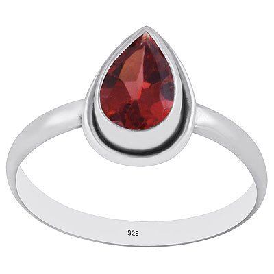 Stunning Beautiful Garnet Pear Shape 925 Sterling Solid Silver Ring - R1000258-2
