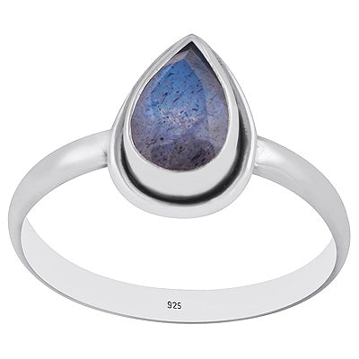 Stunning Beautiful Labradorite Pear Shape 925 Sterling Solid Silver Ring - R1000258-6