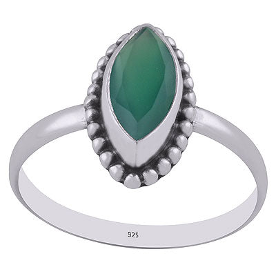 Handcrafted Rawa Work Around Green Onyx Marquise Shape 925 Sterling Solid Silver Ring - R1000265-10