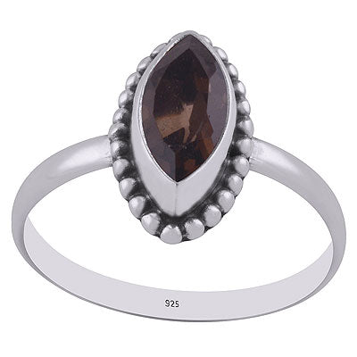 Handcrafted Rawa Work Around Smoky Topaz Marquise Shape 925 Sterling Solid Silver Ring - R1000265-7