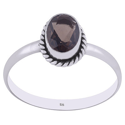 Gorgeous Wire Work Around Smoky Topaz Oval Shape 925 Sterling Solid Silver Ring - R1000266-10