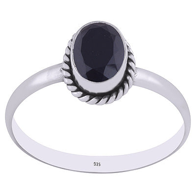 Gorgeous Wire Work Around Black Onyx Oval Shape 925 Sterling Solid Silver Ring - R1000266-15