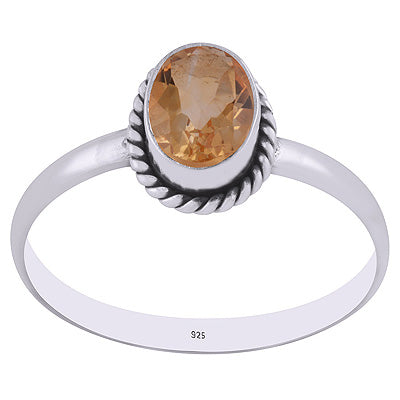 Gorgeous Wire Work Around Citrine Oval Shape 925 Sterling Solid Silver Ring - R1000266-4