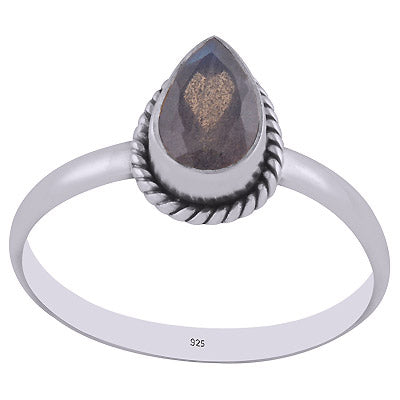 Alluring Wire Work Around Labradorite Pear Shape 925 Sterling Solid Silver Ring - R1000267-6
