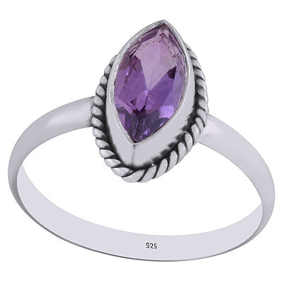 Stunning Wire Work Around Amethyst Marquise Shape 925 Sterling Solid Silver Ring - R1000269-1
