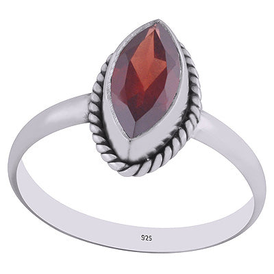 Stunning Wire Work Around Garnet Marquise Shape 925 Sterling Solid Silver Ring - R1000269-2