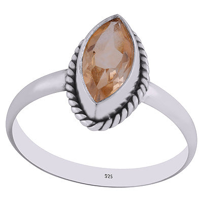 Stunning Wire Work Around Citrine Marquise Shape 925 Sterling Solid Silver Ring - R1000269-3