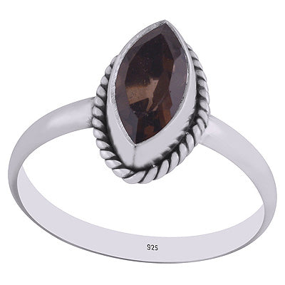Stunning Wire Work Around Smoky Topaz Marquise Shape 925 Sterling Solid Silver Ring - R1000269-6