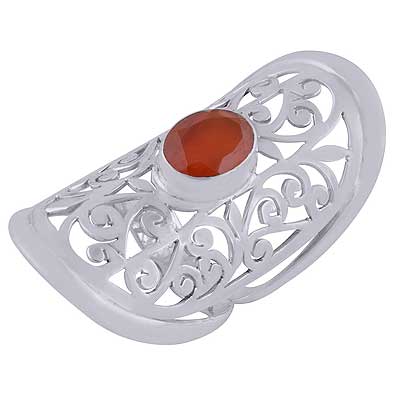 Carnelian 925 Sterling Silver Ring - R1000277-14