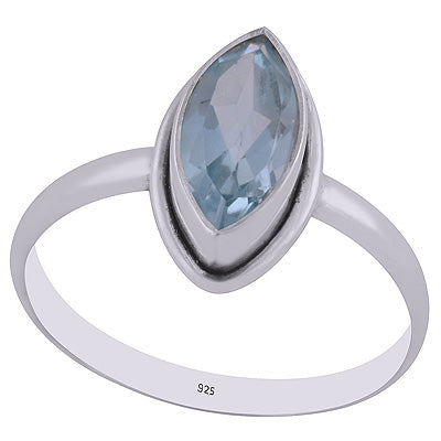 Alluring Beautiful Blue Topaz Marquise Shape 925 Sterling Solid Silver Ring - R1000281-11