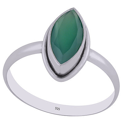 Alluring Beautiful Green Onyx Marquise Shape 925 Sterling Solid Silver Ring - R1000281-13
