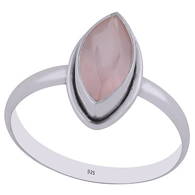 Alluring Beautiful Rose Quartz Marquise Shape 925 Sterling Solid Silver Ring - R1000281-14
