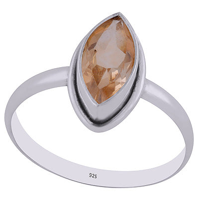 Alluring Beautiful Citrine Marquise Shape 925 Sterling Solid Silver Ring - R1000281-3