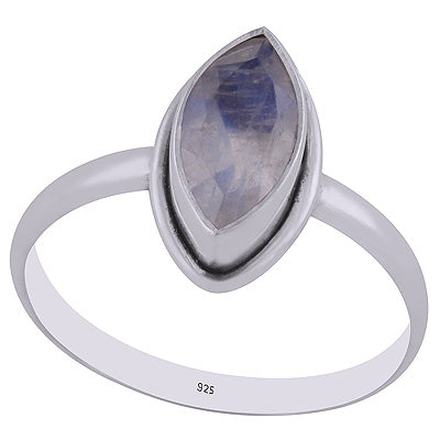 Alluring Beautiful Rainbow Moonstone Marquise Shape 925 Sterling Solid Silver Ring - R1000281-4
