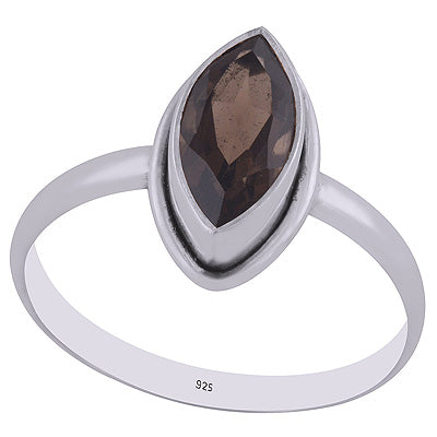 Alluring Beautiful Smoky Topaz Marquise Shape 925 Sterling Solid Silver Ring - R1000281-6