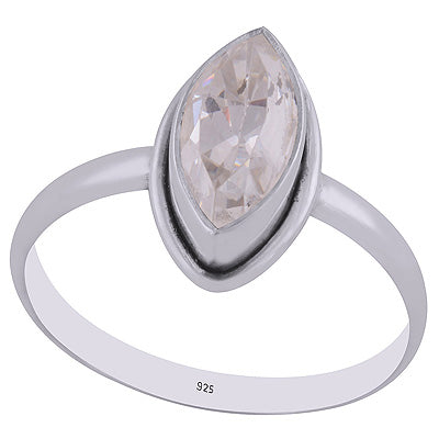 Alluring Beautiful White Cubic Zirconia Marquise Shape 925 Sterling Solid Silver Ring - R1000281-8