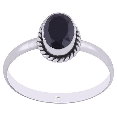 Gorgeous Wire Work Around Black Onyx Oval Shape 925 Sterling Solid Silver Ring - R1000289-13