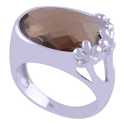 Smoky Topaz 925 Sterling Silver Ring - R1000341-19