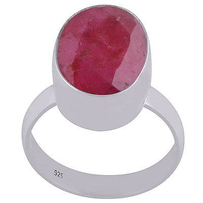 Red Corundum 925 Sterling Silver Ring - R1000355-162