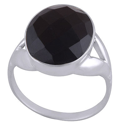 Gorgeous Split Work Around Black Onyx Oval Shape 925 Sterling Solid Silver Ring - R1000388-95