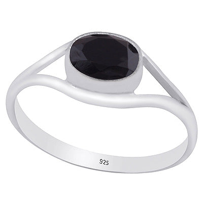 Gorgeous Split Shank Around Black Onyx Oval Shape 925 Sterling Solid Silver Ring - R1000401-11