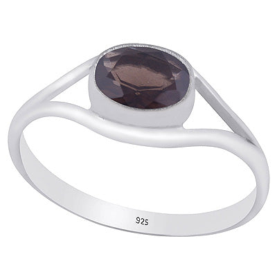Gorgeous Split Shank Around Smoky Topaz Oval Shape 925 Sterling Solid Silver Ring - R1000401-7