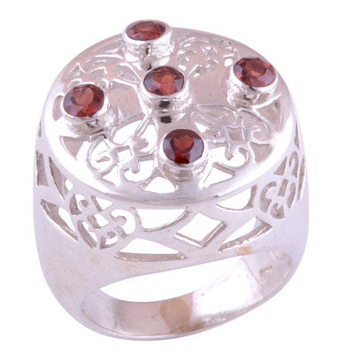 Garnet 925 Sterling Silver Ring - R1000471-32
