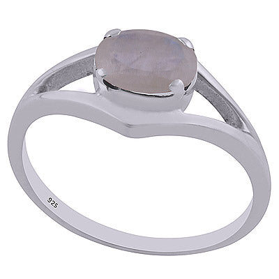 Rainbow Moonstone 925 Sterling Silver Ring - R1000477-86