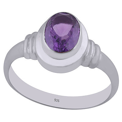 Beautiful Handmade Rings Around Amethyst Oval Shape 925 Sterling Solid Silver Ring - R1000483-41