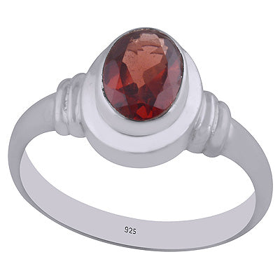 Beautiful Handmade Rings Around Garnet Oval Shape 925 Sterling Solid Silver Ring - R1000483-42