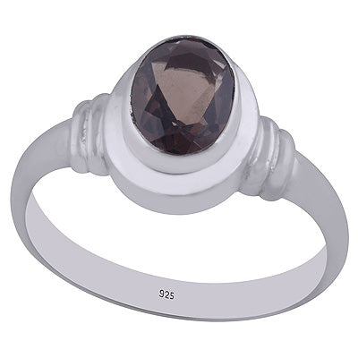 Beautiful Handmade Rings Around Smoky Topaz Oval Shape 925 Sterling Solid Silver Ring - R1000483-46