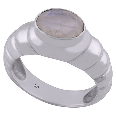 Rainbow Moonstone 925 Sterling Silver Ring - R1000484-94