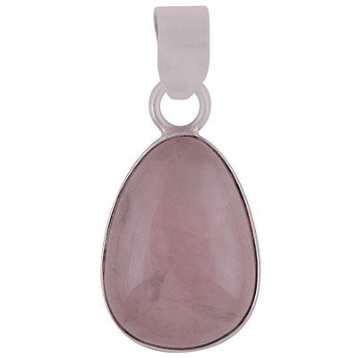 Beautiful Handcrafted Work Around Rose Quartz Pear Shape 925 Sterling Solid Silver Pendants - R100054-1