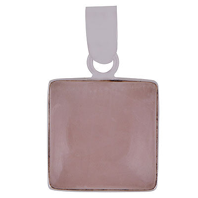 Stunning Statement Rose Quartz Square Shape 925 Sterling Solid Silver Pendants - R100056-5