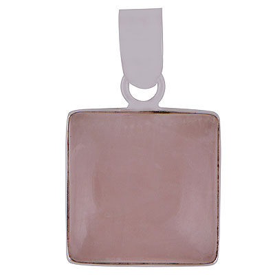 Stunning Statement Rose Quartz Square Shape 925 Sterling Solid Silver Pendants - R100056-6