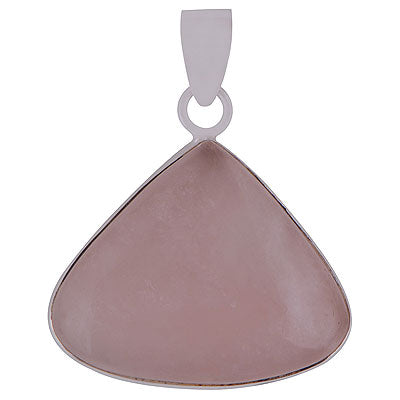 Beautiful Plain Collet Rose Quartz Pear Shape 925 Sterling Solid Silver Pendants - R100057-16