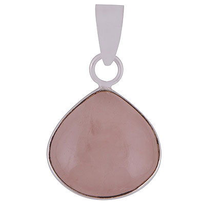 Gorgeous Plain Collet Rose Quartz Pear Shape 925 Sterling Solid Silver Pendants - R100058-16