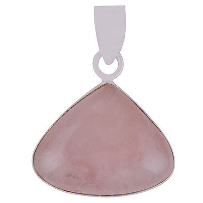 Gorgeous Plain Collet Rose Quartz Pear Shape 925 Sterling Solid Silver Pendants - main product photo (R100058-19)