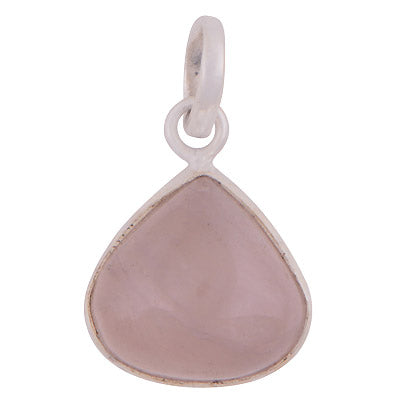 Gorgeous Plain Rose Quartz Pear Shape 925 Sterling Solid Silver Pendants - main product photo (R100058-30)