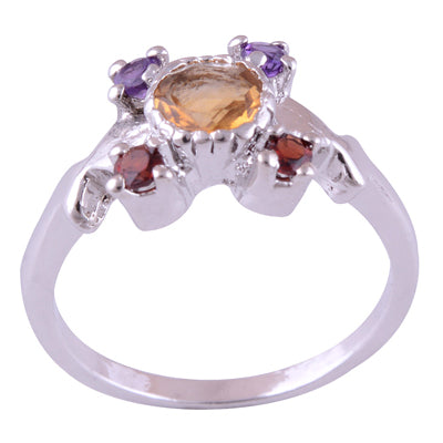 Amethyst, Garnet, Citrine 925 Sterling Silver Ring - main product photo (R1000586-1)