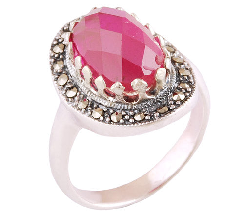 Marcasite, Chatham 925 Sterling Silver Ring - main product photo (R1000615-75)