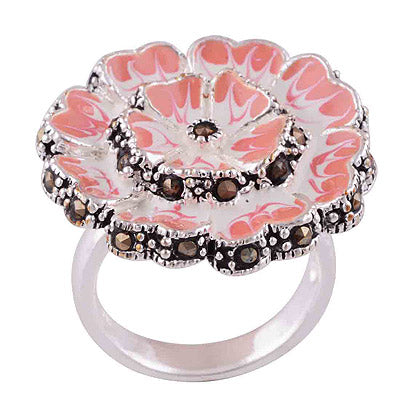 Enamel, Marcasite 925 Sterling Silver Ring - main product photo (R1000620-67)