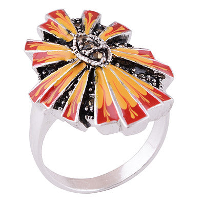 Enamel, Marcasite 925 Sterling Silver Ring - main product photo (R1000620-78)