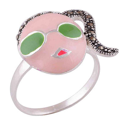 Enamel, Marcasite 925 Sterling Silver Ring - main product photo (R1000620-85)