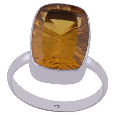 Beautifully Seated Gemstone Cubic Zirconia Rectangle Shape 925 Sterling Solid Silver Ring - R1000730-3