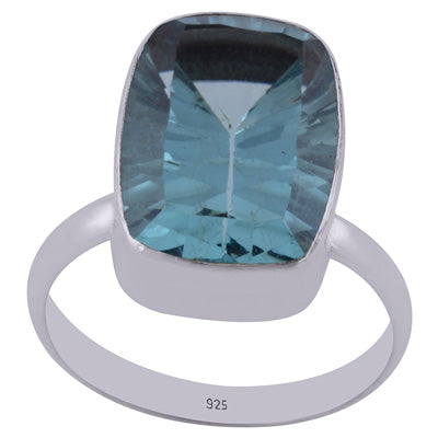 Beautifully Seated Gemstone Cubic Zirconia Rectangle Shape 925 Sterling Solid Silver Ring - R1000730-4