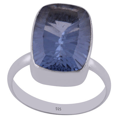 Beautifully Seated Gemstone Cubic Zirconia Rectangle Shape 925 Sterling Solid Silver Ring - R1000730-5