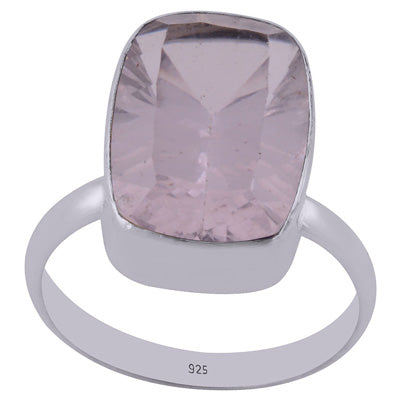Beautifully Seated Gemstone Cubic Zirconia Rectangle Shape 925 Sterling Solid Silver Ring - R1000730-7